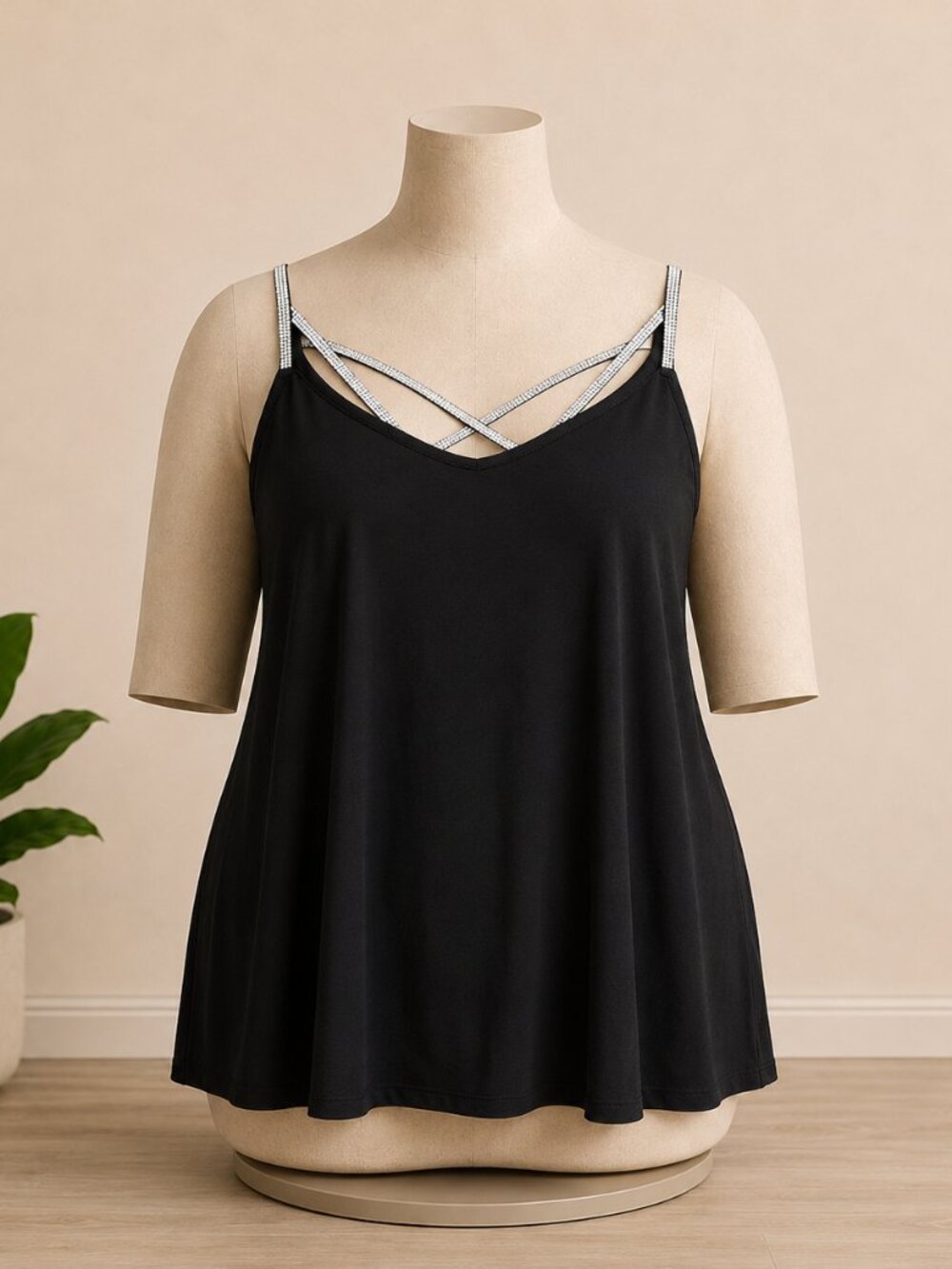 Torrid Jewel Strap Swing Cami Plus 4X Studio Knit
